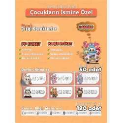 Labubu İsme Özel Hobi - Okul Etiket Seti - 170 Adet Labubu İsme Özel Hobi - Okul Etiket Seti - 170 Adet