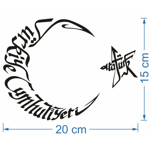 Oto Sticker T.C Atatürk Yazılı Bayrak 20x15cm Oto Sticker T.C Atatürk Yazılı Bayrak 20x15cm