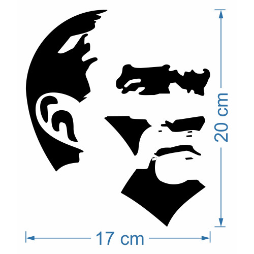 Oto Sticker Atatürk Silüet 20x17cm Oto Sticker Atatürk Silüet 20x17cm