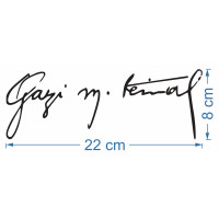 Oto Sticker Gazi M. Kemal İmza 22x8cm Oto Sticker Gazi M. Kemal İmza 22x8cm