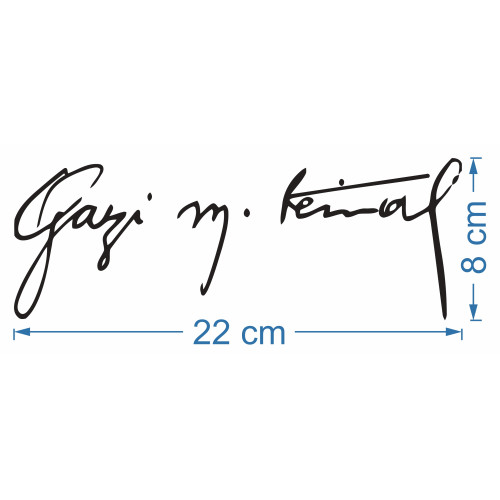 Oto Sticker Gazi M. Kemal İmza 22x8cm Oto Sticker Gazi M. Kemal İmza 22x8cm