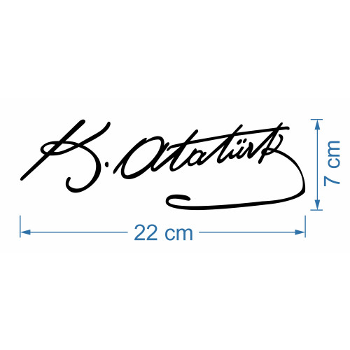 Oto Sticker K. Atatürk İmza 22x7cm Oto Sticker K. Atatürk İmza 22x7cm