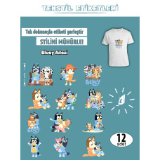 Bluey Ailesi Ütü ile Yapışan Kıyafet Etiketi 12 Adet Bluey Ailesi Ütü ile Yapışan Kıyafet Etiketi 12 Adet