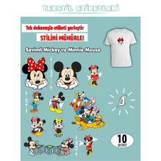 Mickey & Minnie Ütü ile Yapışan Kıyafet Etiketi 10 Adet Mickey & Minnie Ütü ile Yapışan Kıyafet Etiketi 10 Adet