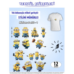Minions Serisi Ütü ile Yapışan Kıyafet Etiketi Minions Serisi Ütü ile Yapışan Kıyafet Etiketi