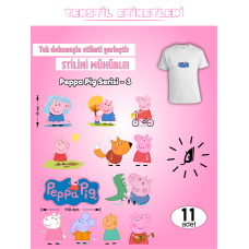Peppa Pig Serisi -3 Ütü ile Yapışan Kıyafet Etiketi 12 Adet Peppa Pig Serisi -3 Ütü ile Yapışan Kıyafet Etiketi 12 Adet