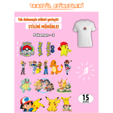 Pokemon Seri-2 Ütü ile Yapışan Kıyafet Etiketi 15 Adet Pokemon Seri-2 Ütü ile Yapışan Kıyafet Etiketi 15 Adet