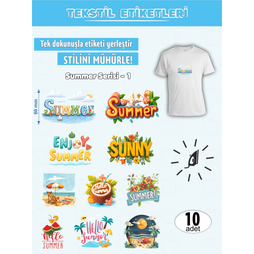 Summer Serisi Ütü ile Yapışan Kıyafet Etiketi Summer Serisi Ütü ile Yapışan Kıyafet Etiketi